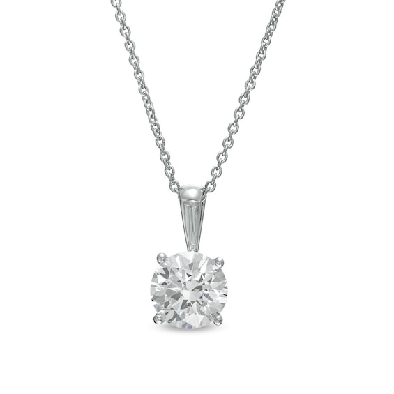 1 CT. Certified Lab-Grown Diamond Solitaire Pendant in 14K White Gold (F/Si2)
