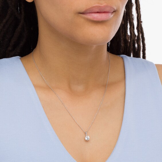 1 CT. Certified Lab-Grown Diamond Solitaire Pendant in 14K White Gold (F/Si2)