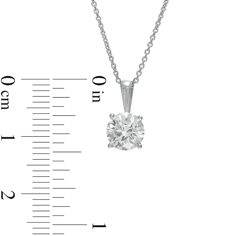 14K White Gold Diamond Solitaire Necklace