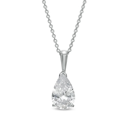 1 CT. Certified Pear-Shaped Lab-Created Diamond Solitaire Pendant in 14K White Gold (F/SI2)