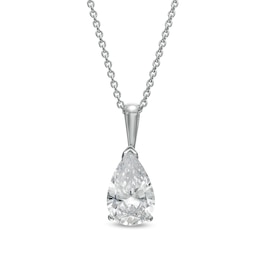 1 CT. Certified Pear-Shaped Lab-Grown Diamond Solitaire Pendant in 14K White Gold (F/SI2)