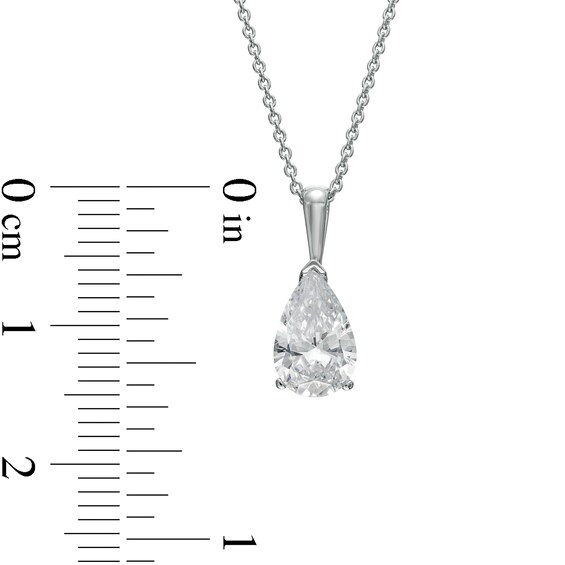 1 CT. Certified Pear-Shaped Lab-Grown Diamond Solitaire Pendant in 14K White Gold (F/Si2)