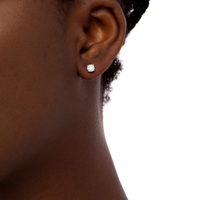 7/8 CT. T.W. Diamond Solitaire Stud Earrings in 14K White Gold (J/I3)