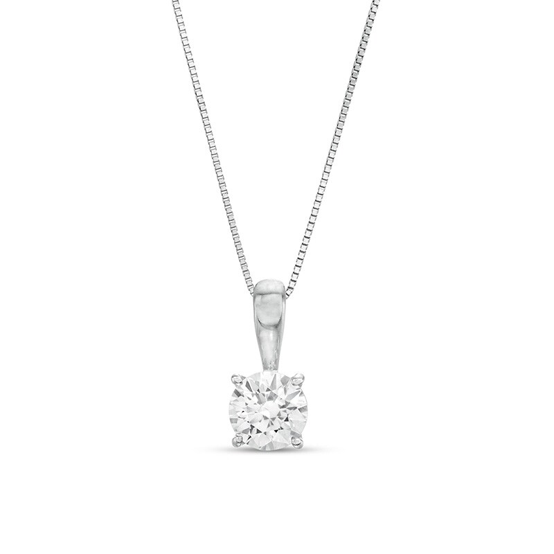 1 CT. T.W. Diamond Solitaire Pendant in 14K White Gold (J/I3)