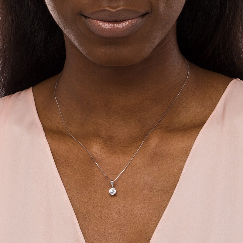 1 CT. T.W. Diamond Solitaire Pendant in 14K White Gold (J/I3)