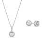 Thumbnail Image 0 of 1/5 CT. T.W. Diamond Solitaire Pendant and Stud Earrings Set in Sterling Silver (J/I3)