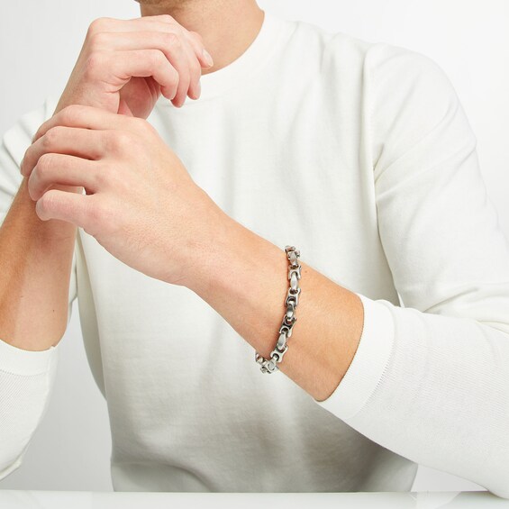 Fancy Link Bracelet in Stainless Steel - 9.0"