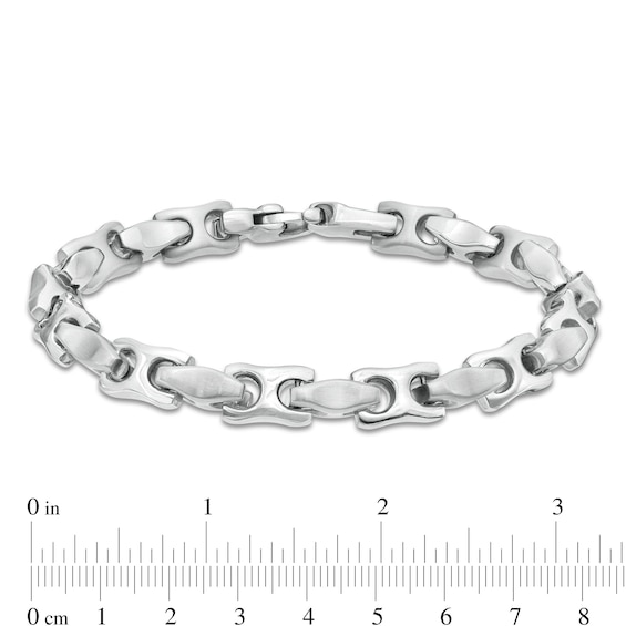 Men's Fancy Link Bracelet in Stainless Steel - 9.0"