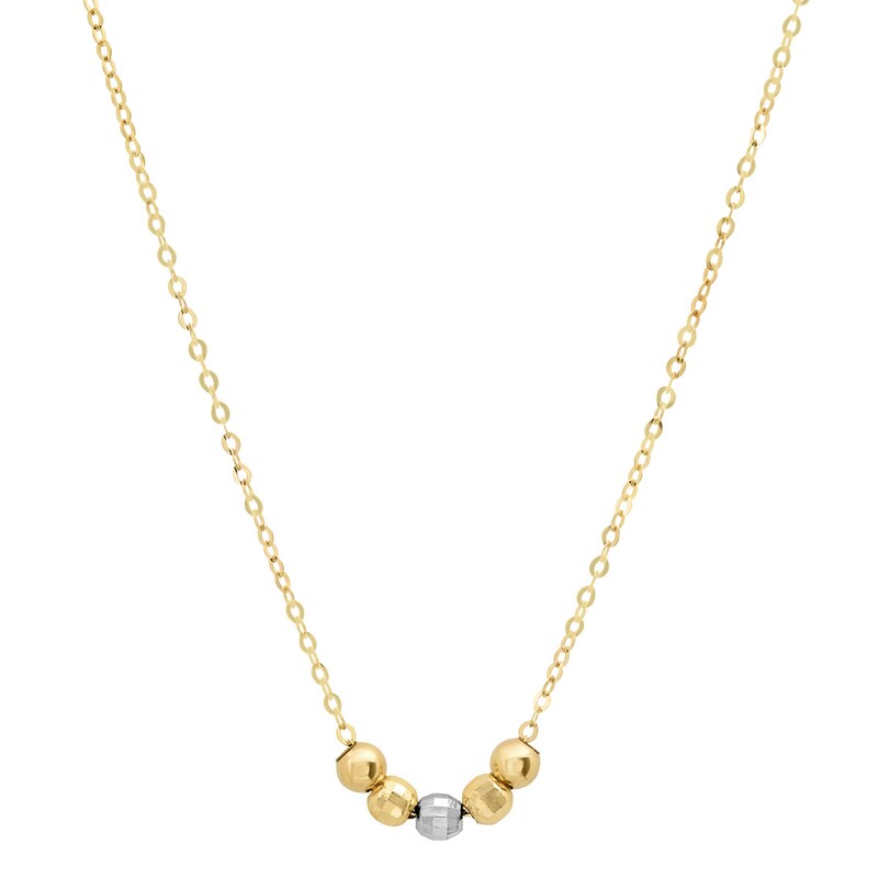 Elliot Young Five Bead Necklace in 14K Two-Tone Gold