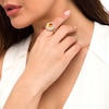 Thumbnail Image 2 of Lab-Created Citrine and White Lab-Created Sapphire Frame Cocktail Ring in Sterling Silver with 14K Gold Plate - Size 7
