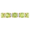 Thumbnail Image 4 of Peridot and White Lab-Created Sapphire Duo Five Stone Alternating Stackable Band in Sterling Silver with Yellow Rhodium