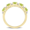 Thumbnail Image 5 of Peridot and White Lab-Created Sapphire Duo Five Stone Alternating Stackable Band in Sterling Silver with Yellow Rhodium
