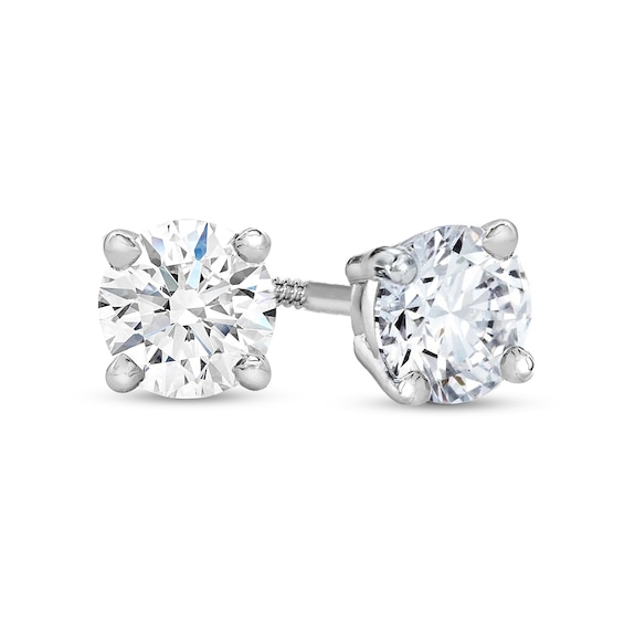 3/8 CT. T.w. Certified Diamond Solitaire Stud Earrings in 14K White Gold (J/Vs2)