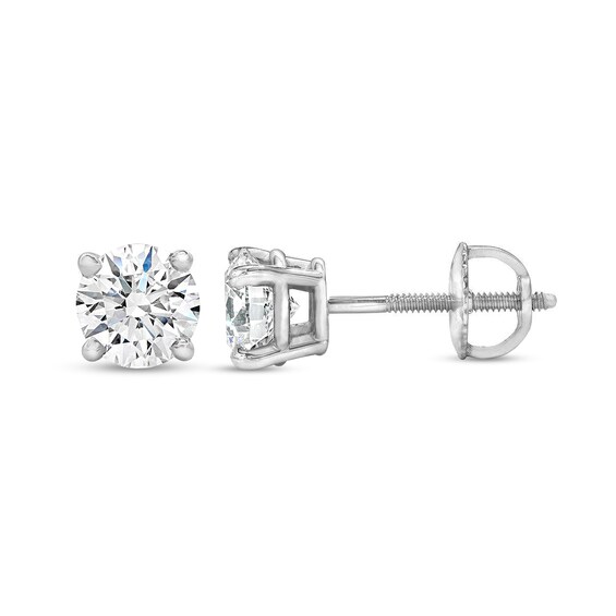 3/8 CT. T.w. Certified Diamond Solitaire Stud Earrings in 14K White Gold (J/Vs2)
