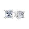 Thumbnail Image 0 of 1 CT. T.W. Certified Princess-Cut Diamond Solitaire Stud Earrings in 14K White Gold (J/VS2)