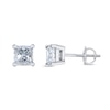 Thumbnail Image 2 of 1 CT. T.W. Certified Princess-Cut Diamond Solitaire Stud Earrings in 14K White Gold (J/VS2)