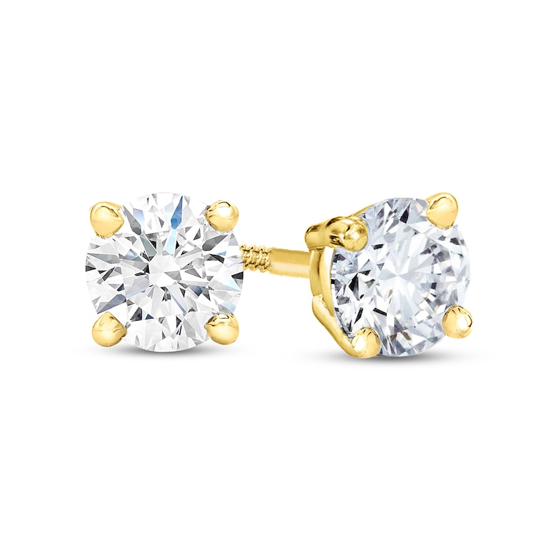 Main Image 1 of 3/8 CT. T.W. Certified Diamond Solitaire Stud Earrings in 14K Gold (J/VS2)