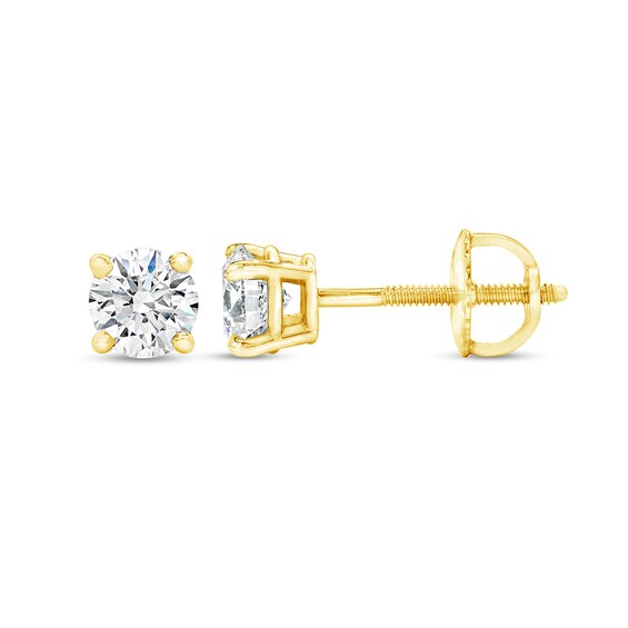 1/5 CT. T.w. Certified Diamond Solitaire Stud Earrings in 14K Gold (J/I1)