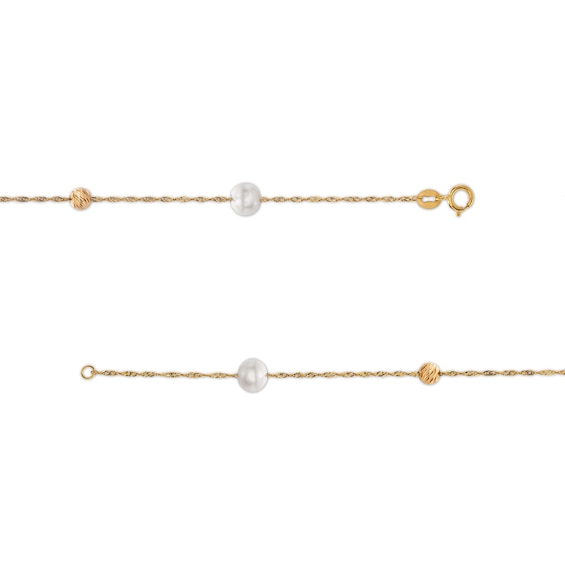 Effy™ Collection 9.0mm Freshwater Cultured Pearl and Bead Station Necklace in 14K Gold