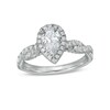 Thumbnail Image 1 of Zales Private Collection 1-1/3 CT. T.W. Certified Pear-Shaped Diamond Frame Engagement Ring in 14K White Gold (F/I1)