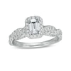 Thumbnail Image 1 of Zales Private Collection 1 CT. T.W. Certified Colorless Emerald-Cut Diamond Frame Engagement Ring in 14K White Gold