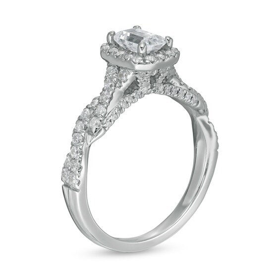 Zales Private Collection 1 CT. T.w. Certified Colorless Emerald-Cut Diamond Frame Engagement Ring in 14K White Gold