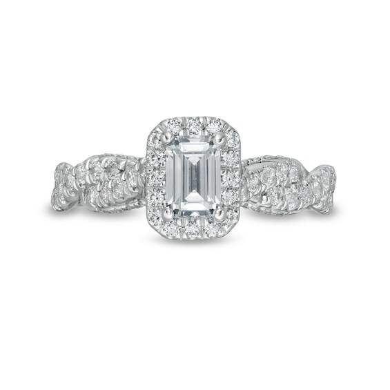 Zales Private Collection 1 CT. T.w. Certified Colorless Emerald-Cut Diamond Frame Engagement Ring in 14K White Gold