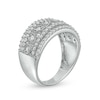 Thumbnail Image 3 of 1 CT. T.W. Diamond Multi-Row Leaf Anniversary Band in Sterling Silver