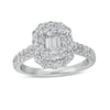 Thumbnail Image 1 of Love's Destiny by Zales 1-1/2 CT. T.W. Certified Emerald-Cut Diamond Frame Engagement Ring in 14K White Gold (I/SI2)