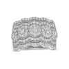 Thumbnail Image 1 of 1-1/2 CT. T.W. Multi-Diamond Art Deco Vintage-Style Anniversary Band in Sterling Silver