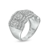 Thumbnail Image 3 of 1-1/2 CT. T.W. Multi-Diamond Art Deco Vintage-Style Anniversary Band in Sterling Silver
