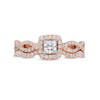 Thumbnail Image 4 of 1 CT. T.W. Princess-Cut Diamond Frame Split Shank Bridal Set in 14K Rose Gold (I/I2)