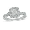 Thumbnail Image 1 of 1-1/4 CT. T.W. GIA-Graded Radiant-Cut Diamond Frame Vintage-Style Engagement Ring in 14K White Gold (I/SI2)