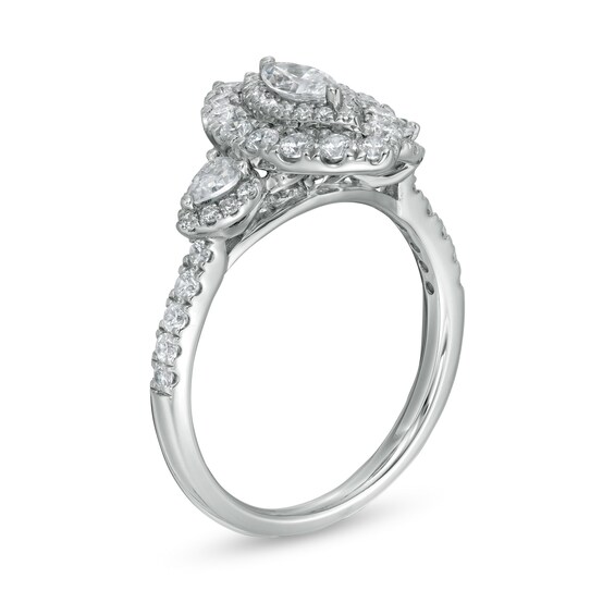 1 CT. T. W. Marquise-Cut Diamond Past Present FutureÂ® Frame Engagement Ring in 14K White Gold