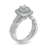 Thumbnail Image 2 of 1 CT. T.W. Quad Princess-Cut Diamond Double Cushion-Shaped Frame Twist Shank Bridal Set in 14K White Gold