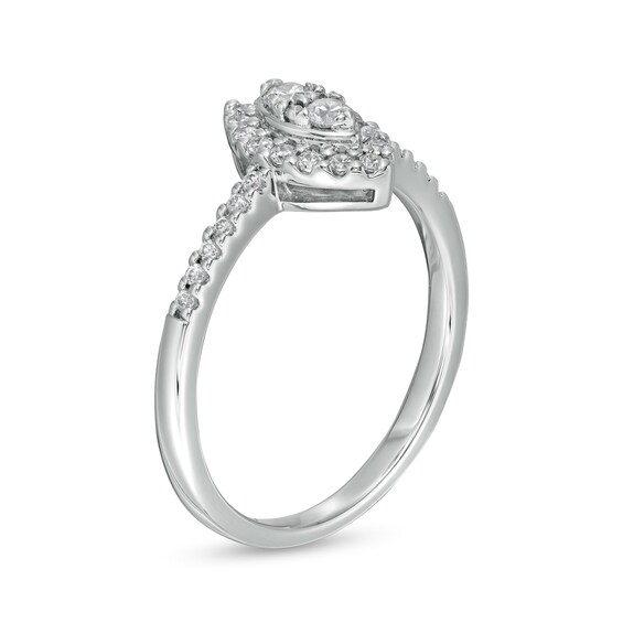 1/3 CT. T.w. Composite Marquise-Shaped Diamond Frame Engagement Ring in 14K White Gold