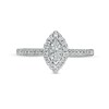 Thumbnail Image 4 of 1/3 CT. T.W. Composite Marquise-Shaped Diamond Frame Engagement Ring in 14K White Gold