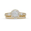 Thumbnail Image 4 of 1 CT. T.W. Multi-Diamond Frame Vintage-Style Bridal Set in 10K Gold