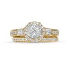 Thumbnail Image 3 of 1 CT. T.W. Multi-Diamond Frame Vintage-Style Bridal Set in 10K Gold