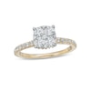 Thumbnail Image 1 of 1 CT. T.W. Cushion-Shaped Multi-Diamond Engagement Ring in 14K Gold
