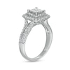 Thumbnail Image 3 of 1-1/4 CT. T.W. Princess-Cut Quad Diamond Double Cushion-Shaped Frame Engagement Ring in 14K White Gold