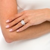 Thumbnail Image 2 of 2-1/2 CT. T.W. Princess-Cut Quad Diamond Frame Vintage-Style Bridal Set in 14K White Gold