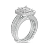 Thumbnail Image 3 of 2-1/2 CT. T.W. Princess-Cut Quad Diamond Frame Vintage-Style Bridal Set in 14K White Gold