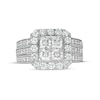 Thumbnail Image 4 of 2-1/2 CT. T.W. Princess-Cut Quad Diamond Frame Vintage-Style Bridal Set in 14K White Gold