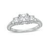 Thumbnail Image 1 of 1-1/8 CT. T.W. Princess-Cut Diamond Past Present Future® Frame Engagement Ring in 14K White Gold