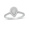 Thumbnail Image 1 of 1/3 CT. T.W. Composite Pear-Shaped Diamond Scallop Frame Engagement Ring in 10K White Gold
