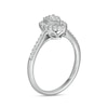Thumbnail Image 3 of 1/3 CT. T.W. Composite Pear-Shaped Diamond Scallop Frame Engagement Ring in 10K White Gold