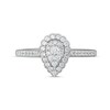 Thumbnail Image 4 of 1/3 CT. T.W. Composite Pear-Shaped Diamond Scallop Frame Engagement Ring in 10K White Gold