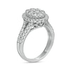 Thumbnail Image 3 of 1-1/2 CT. T.W. Composite Oval Diamond Frame Vintage-Style Engagement Ring in 14K White Gold