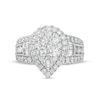 Thumbnail Image 4 of 2-1/2 CT. T.W. Composite Pear-Shaped Diamond Frame Vintage-Style Engagement Ring in 14K Two-Tone Gold